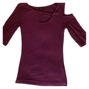 GoldRay Maroon Asymmetrical Top